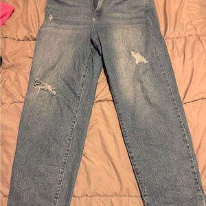 Nicole Miller Blue Distressed Skinny Jeans